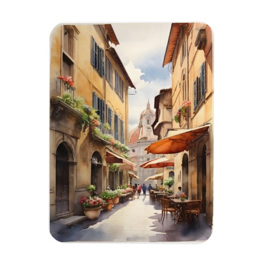 Florence Aquarellkunst Magnet (Vertikal)