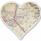 Florence Arizona Vintage Karte Aufkleber (Vorderseite)