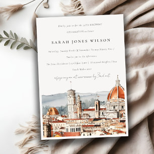 Florence Cathedral Italien Wasserfarbe Geburtstag Einladung