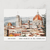 Florence Cathedral Italien Wasserfarbe Save the Da Postkarte (Vorderseite)