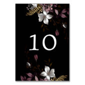 Florence Dark Floral Wedding Tischnummer (Rückseite)