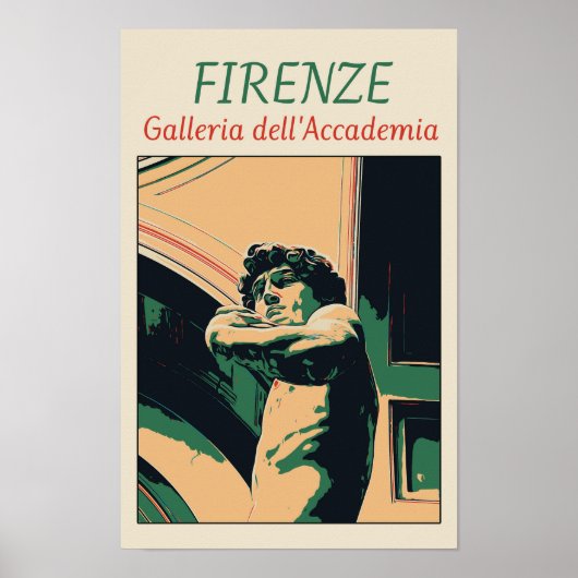 Florence David Michelangelo Illustration Italien Poster (Vorne)