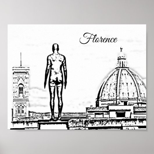 Florence Duomo Black & White Gormley Poster (Vorne)