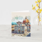 Florence Duomo Italy Waterolor Karte (Gelbe Blume)