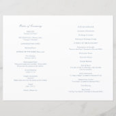 Florence Dusty Blue Elegant Wedding Program (Rückseite)