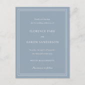 Florence Dusty Blue Elegant Wedding Save the Date Ankündigungspostkarte (Vorderseite)