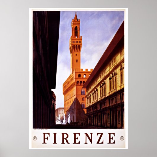 Florence Firenze Italien - Vintage Travel Posters Poster (Vorne)