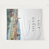 Florence Italian Wedding Photo Backdrop Wandteppich (Vorderseite (Horizontal))