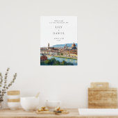 Florence Italian Wedding Welcome Sign Poster (Küche)