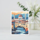 Florence Italy Artwork Travel Place Illustration Postkarte (Stehend Vorderseite)