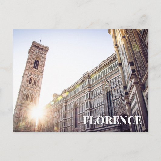 Florence Italy Cathedral Sunset Postcard Postkarte (Vorderseite)