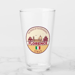 Florence Italy City Skyline Emblem Glas