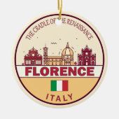 Florence Italy City Skyline Emblem Keramik Ornament (Vorne)