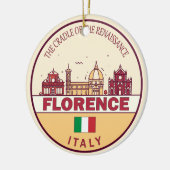 Florence Italy City Skyline Emblem Keramik Ornament (Links)