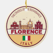 Florence Italy City Skyline Emblem Keramik Ornament (Hinten)