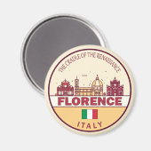Florence Italy City Skyline Emblem Magnet (Vorderseite/Rückseite)