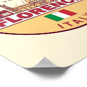 Florence Italy City Skyline Emblem Poster (Ecke)