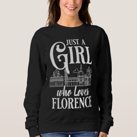 Florence Italy City Skyline Map Travel Sweatshirt (Vorderseite)