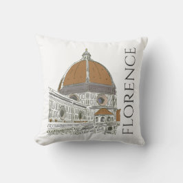 Florence Italy Duomo Pen and Ink Illustration Kissen