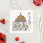 Florence Italy Duomo Pen and Ink Illustration Serviette (Beispiel)