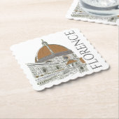 Florence Italy Duomo Pen and Ink Illustration Untersetzer (angewinkelt)