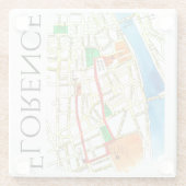 Florence Italy farbenfrohe Hand Drawn Street Map Glasuntersetzer (Rückseite)