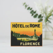 Florence Italy HOTEL DeROME Postkarte (Stehend Vorderseite)
