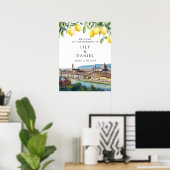 Florence Italy Lemons Wedding Welcome Sign Poster (Heimbüro)