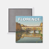Florence Italy Ponte Vecchio Travel Magnet (Vorderseite/Rückseite)