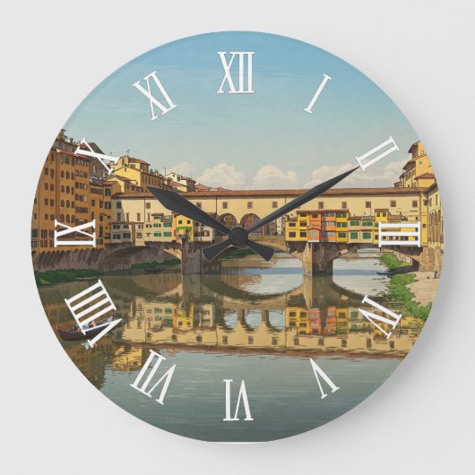 Florence Italy Ponte Vecchio Wall Clock Große Wanduhr (Vorderseite)