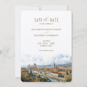 Florence Italy Skyline Rett-the-Date Einladung (Vorderseite)