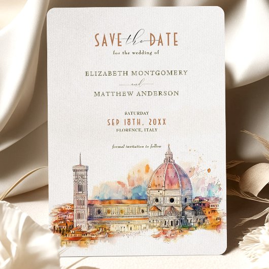 Florence Italy Skyline Rett-the-Date Einladung
