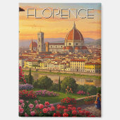 Florence Italy Skyline Sunset Magnet (Vorderseite)