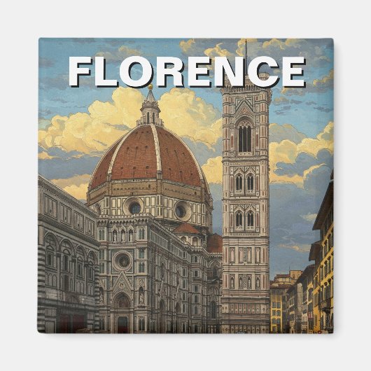 Florence Italy Skyline Travel Magnet (Vorne)