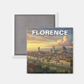 Florence Italy Skyline Travel Magnet (Vorderseite/Rückseite)