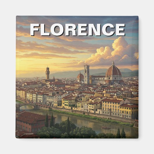Florence Italy Skyline Travel Magnet (Vorne)