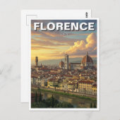 Florence Italy Skyline Travel Postkarte (Vorne/Hinten)