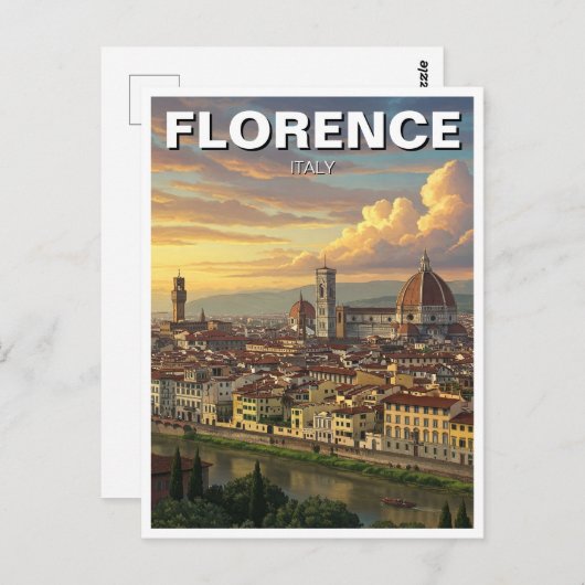 Florence Italy Skyline Travel Postkarte (Vorne/Hinten)