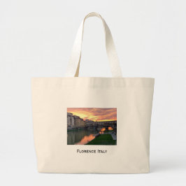 Florence Italy Tote Bag mit inspirierendem Zitat Jumbo Stoffbeutel