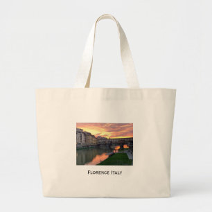 Florence Italy Tote Bag mit inspirierendem Zitat Jumbo Stoffbeutel
