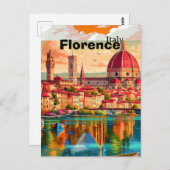 Florence Italy Travel Postcard, Florence Travel Ar Postkarte (Vorne/Hinten)