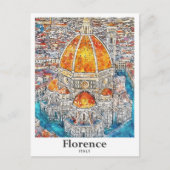 Florence Italy Wasserfarben Sketch Hand Drawing Postkarte (Vorderseite)