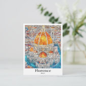 Florence Italy Wasserfarben Sketch Hand Drawing Postkarte (Stehend Vorderseite)