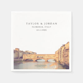 Florence Italy Wedding Paper Cocktail Napkin Serviette