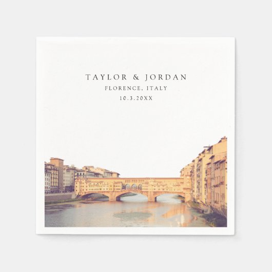 Florence Italy Wedding Paper Cocktail Napkin Serviette (Vorderseite)