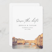 Florence Italy Wedding Save the Date Einladung (Vorne/Hinten)