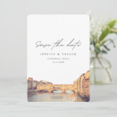 Florence Italy Wedding Save the Date Einladung (Stehend Vorderseite)
