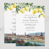 Florence Lemons Italian All In One Wedding Einladung (Vorne/Hinten)