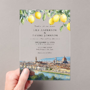Florence Lemons Italienische Hochzeit Acryleinladungen