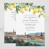 Florence Lemons Italienischer QR-Code Hochzeit Einladung (Vorne/Hinten)